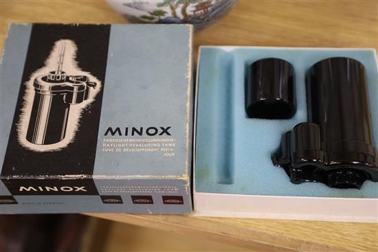 Two Minox miniature cameras and various Minox equipment